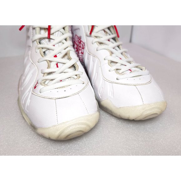 Nike White & Red Roses Little Posite One Thank You Mid-Top Sneakers 4Y W5.5 M4 - Picture 5 of 11